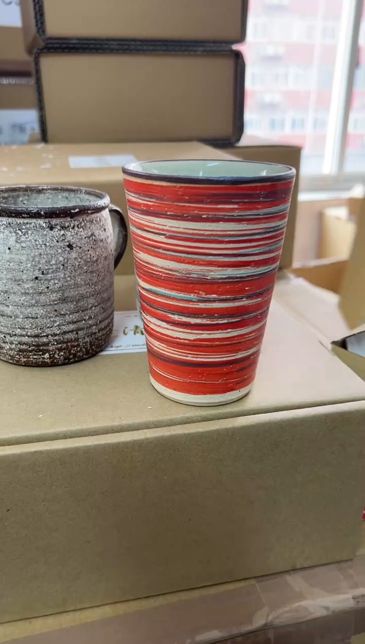 陶粗陶复古杯子1个装