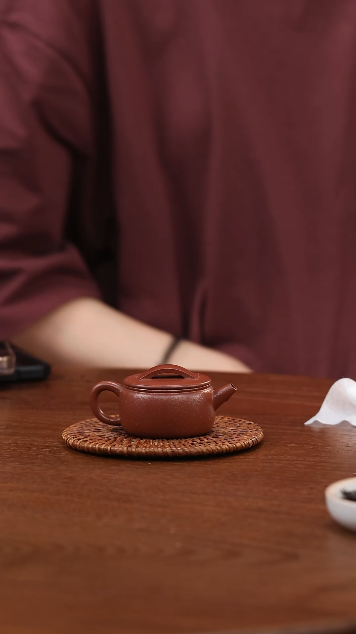 茶壶紫砂胡敏 红降坡 小汉瓦 80cc
