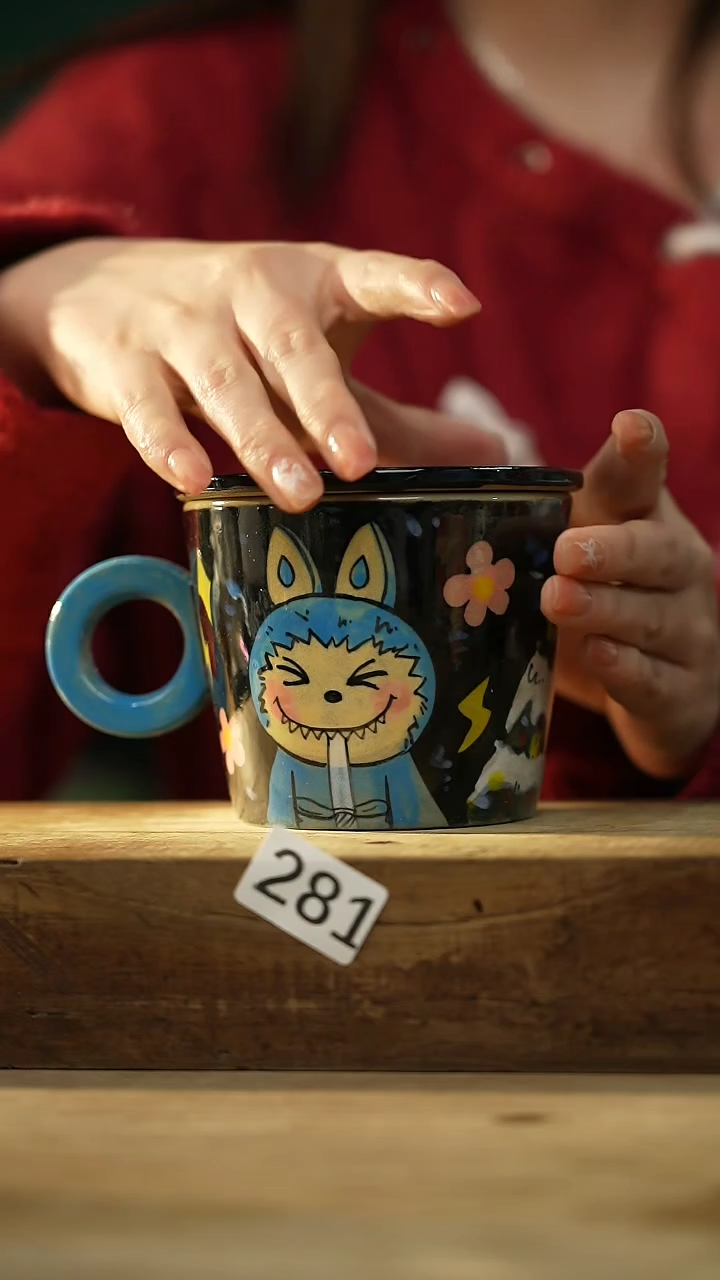 【闪购商品】瓷片设计师手作款 手绘咖啡杯  大乘