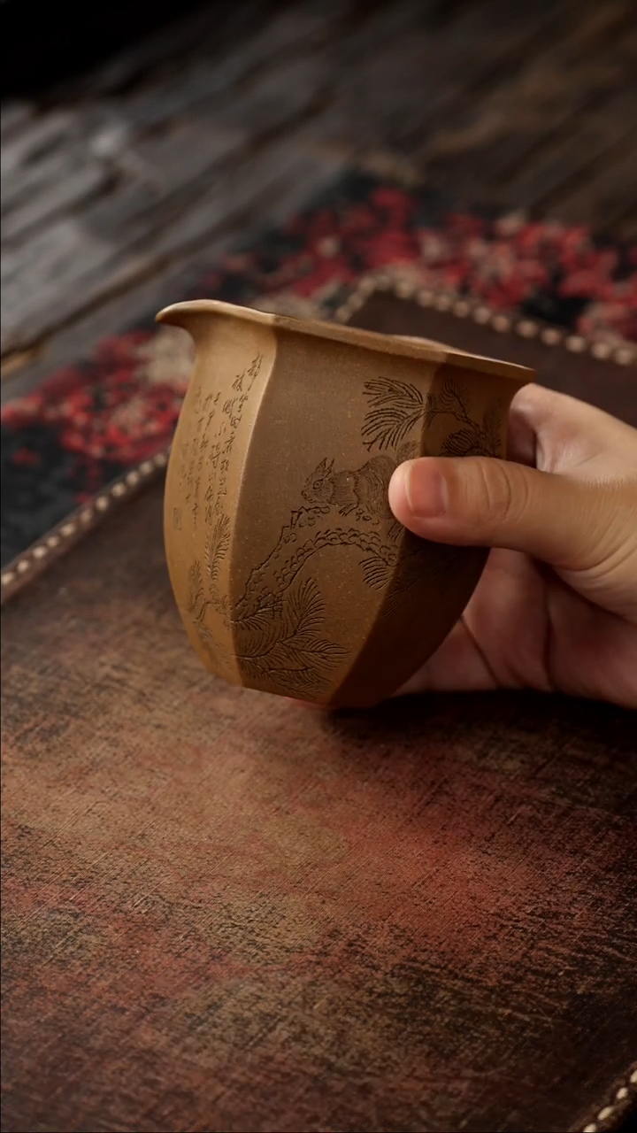 茶杯紫砂非遗茶器-童趣公道