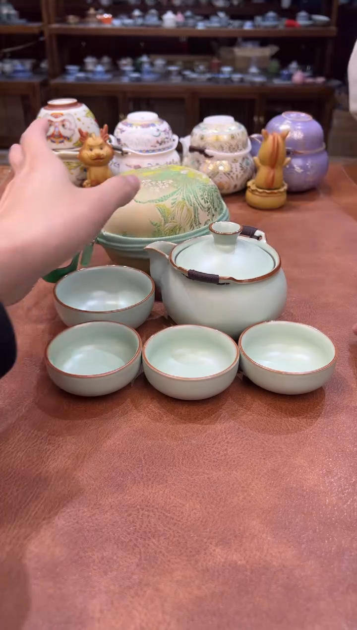 真的很便宜会开片的旅行茶具