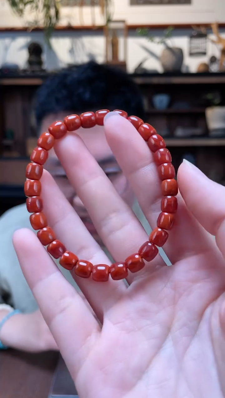 【闪购商品】南红玛瑙手串未镶嵌南红直切手串*4JYD多样性发一