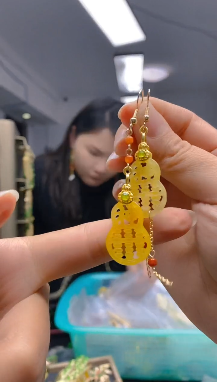 【闪购商品】翡翠耳饰合金0582翡翠耳钩