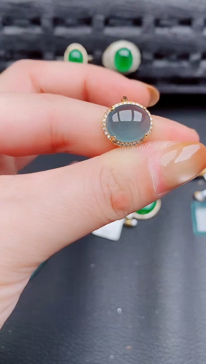 【闪购商品】翡翠戒指银S925镶嵌天然a货翡翠770