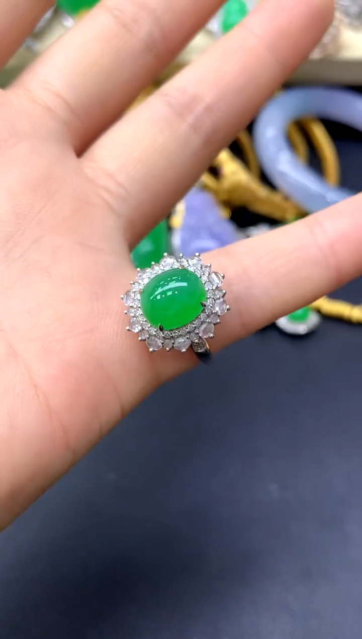 18K金镶嵌戒指翡翠269-中国好珍宝