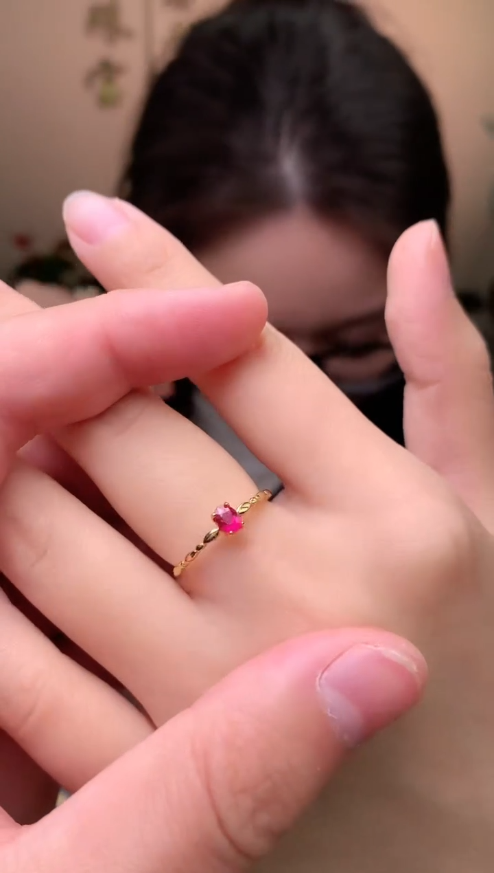 【闪购商品】红宝石戒指银S925镶嵌戒指