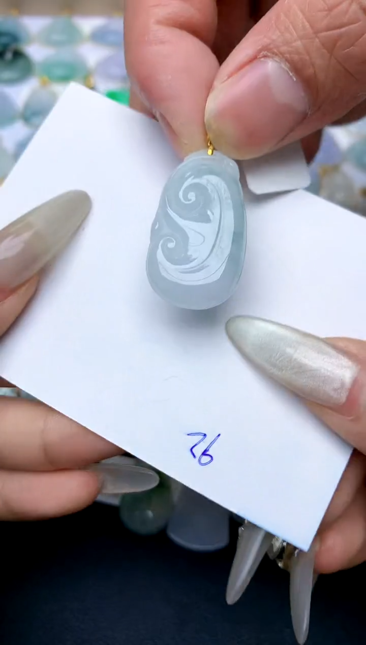 【闪购商品】翡翠颈饰18K金镶嵌天然A货翡翠