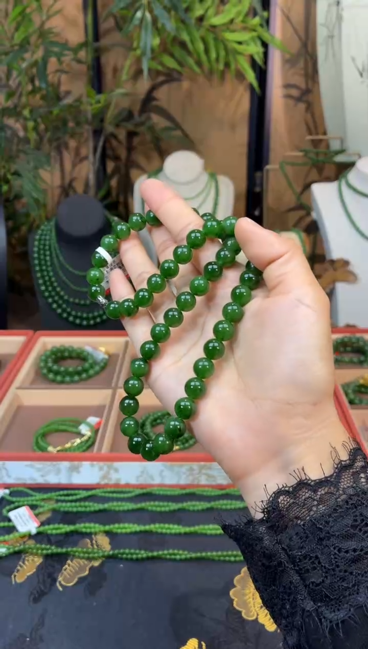 颈饰未镶嵌和田玉（碧玉）9.8辣菠微矿锁骨链