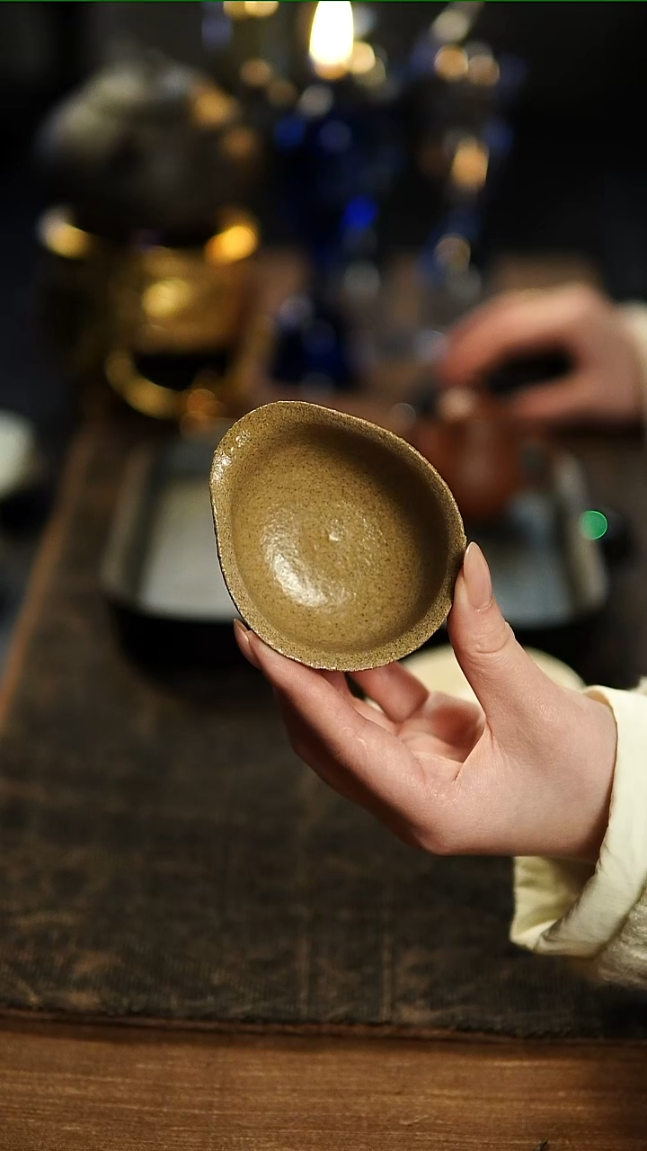 茶盏刚子茶则粉引