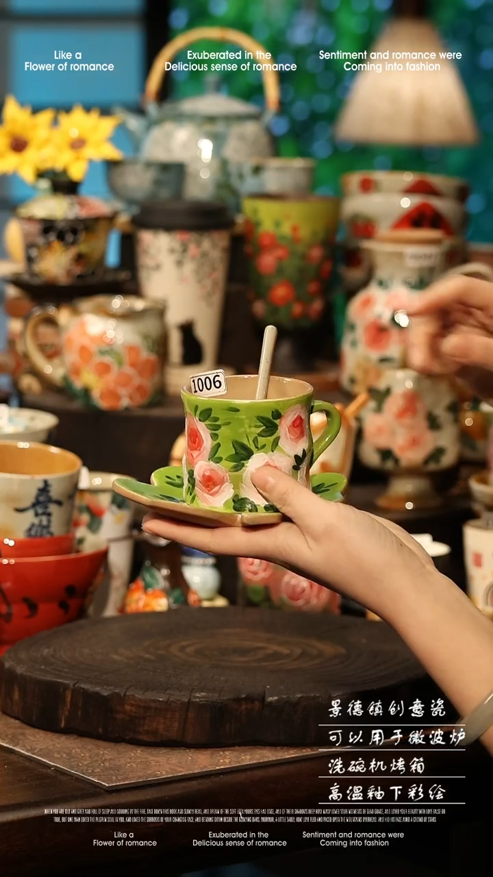 陶瓷景德镇高温釉下彩手工手绘款式