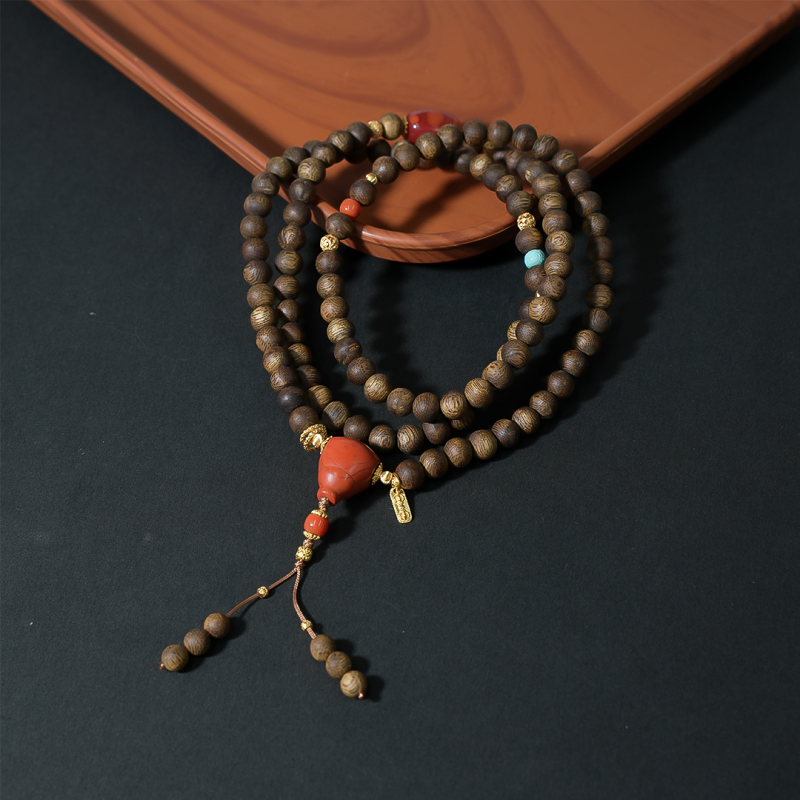 沉香【辛爷珠宝】925银南红奇楠沉香项链 BYA25054 多样性发其一