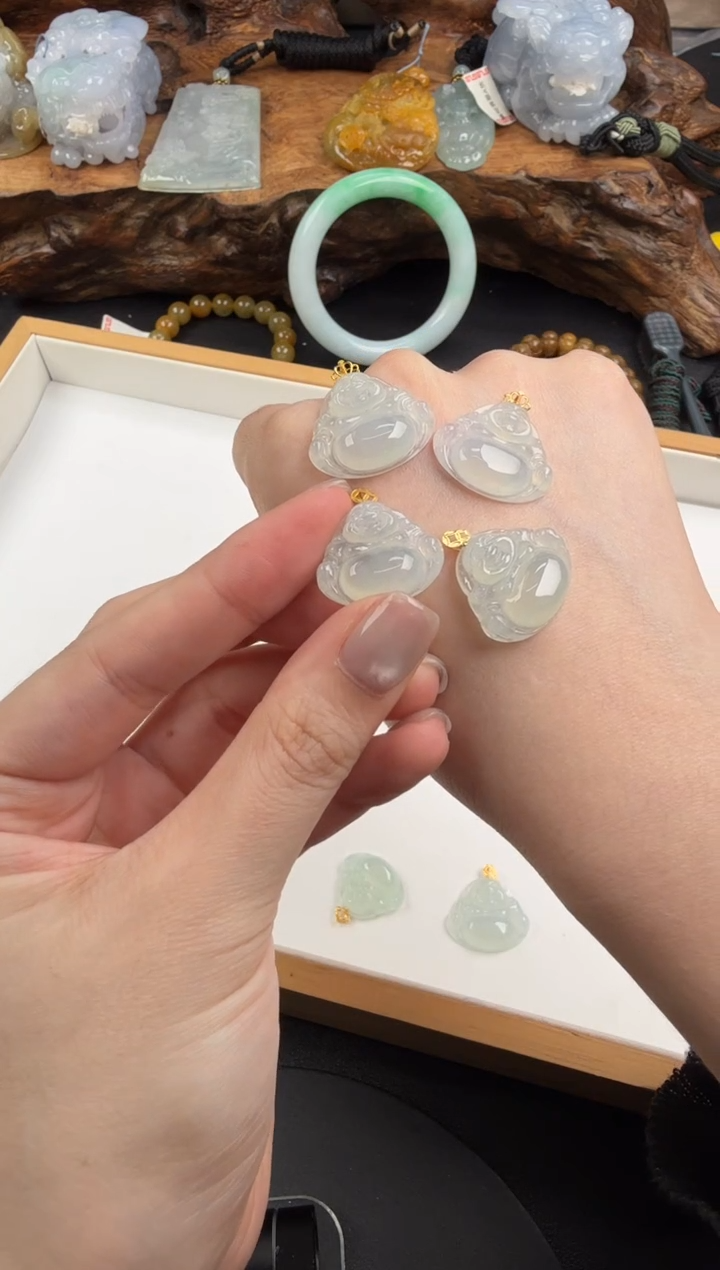 吊坠(不含链)18K金镶嵌翡翠翡翠饰品（多样性发货一件）-248