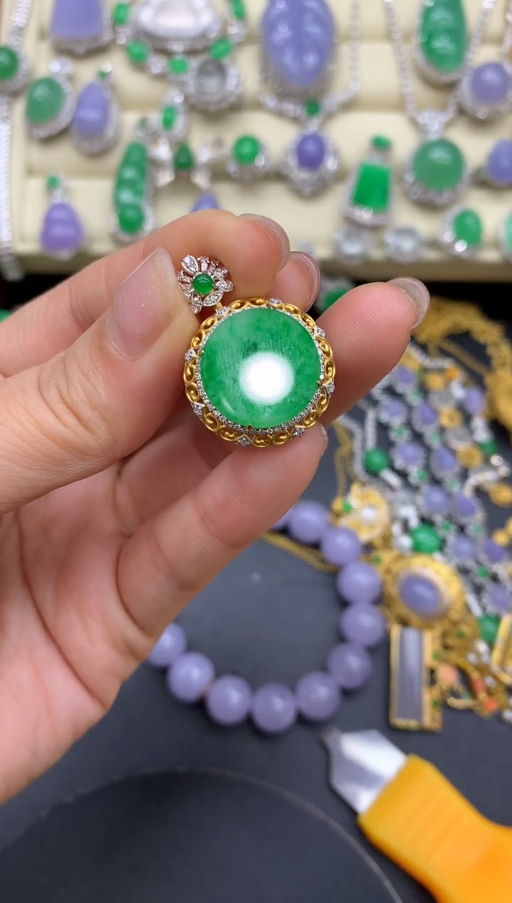 【闪购商品】翡翠颈饰18K金镶嵌417-中国好珍宝