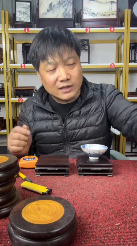 木大叶紫檀明式款正方底座10CM//2个