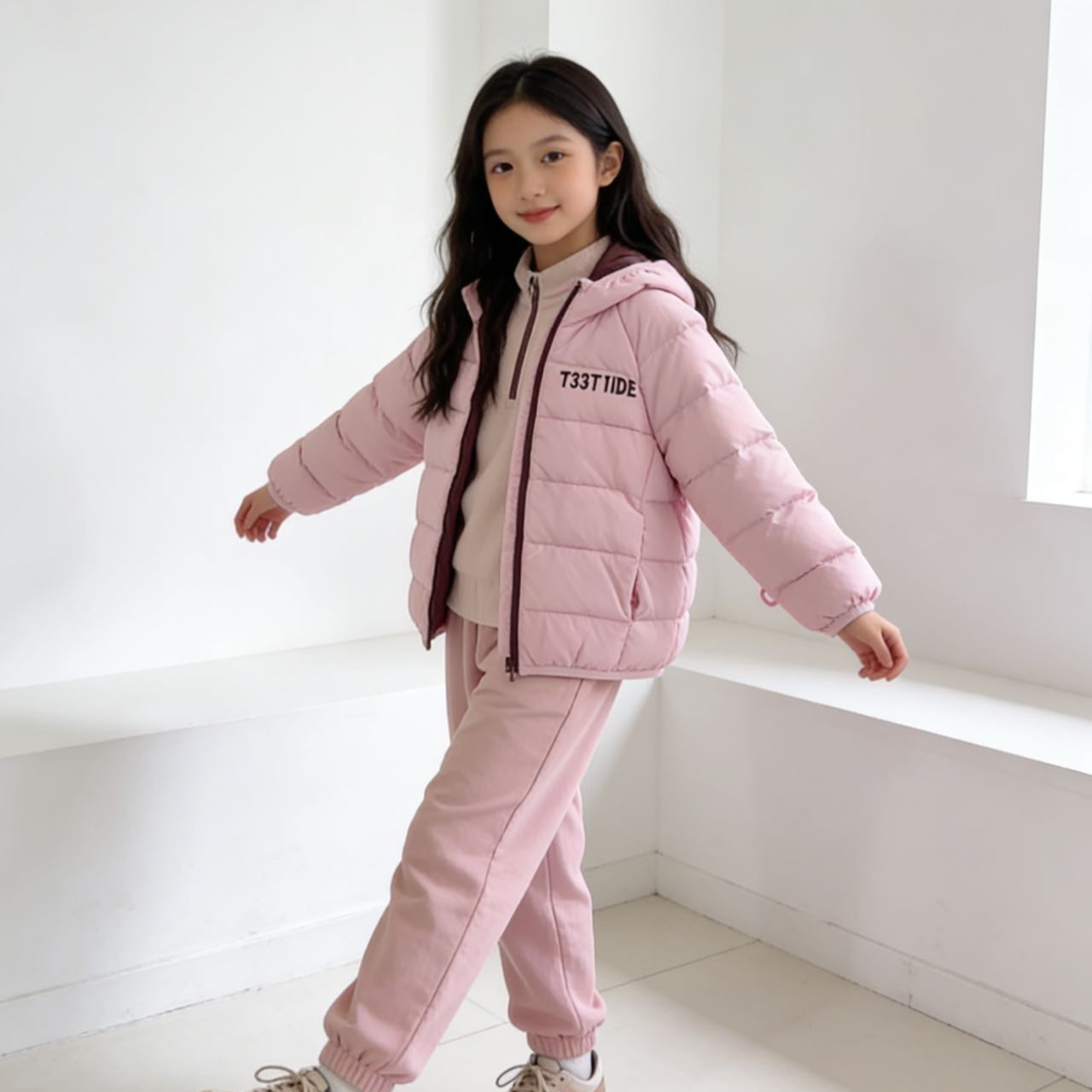 37406高端专享冬季轻薄羽绒服粉色