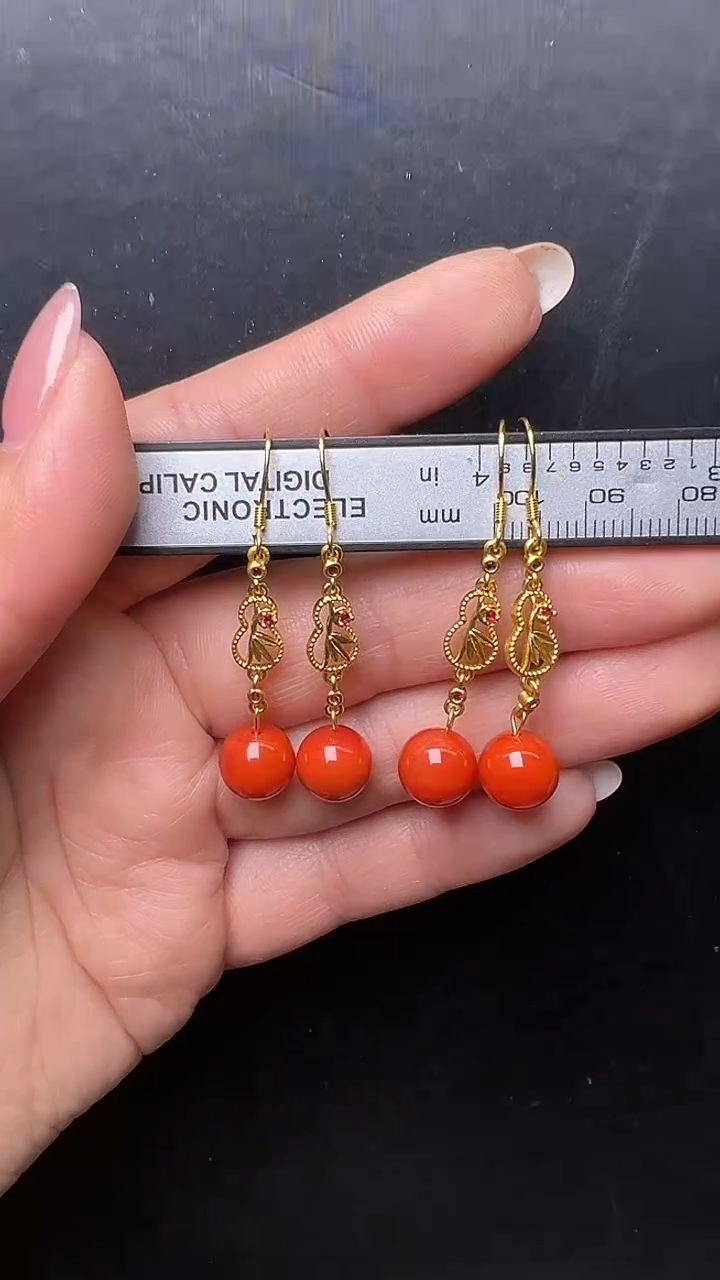 未镶嵌耳饰南红玛瑙瓦西南红耳钩 JP57654 多样性发一