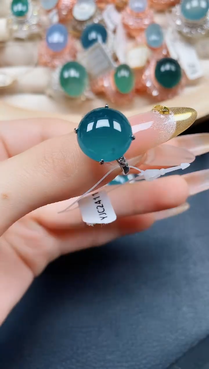 【闪购商品】翡翠戒指银S925镶嵌翡翠