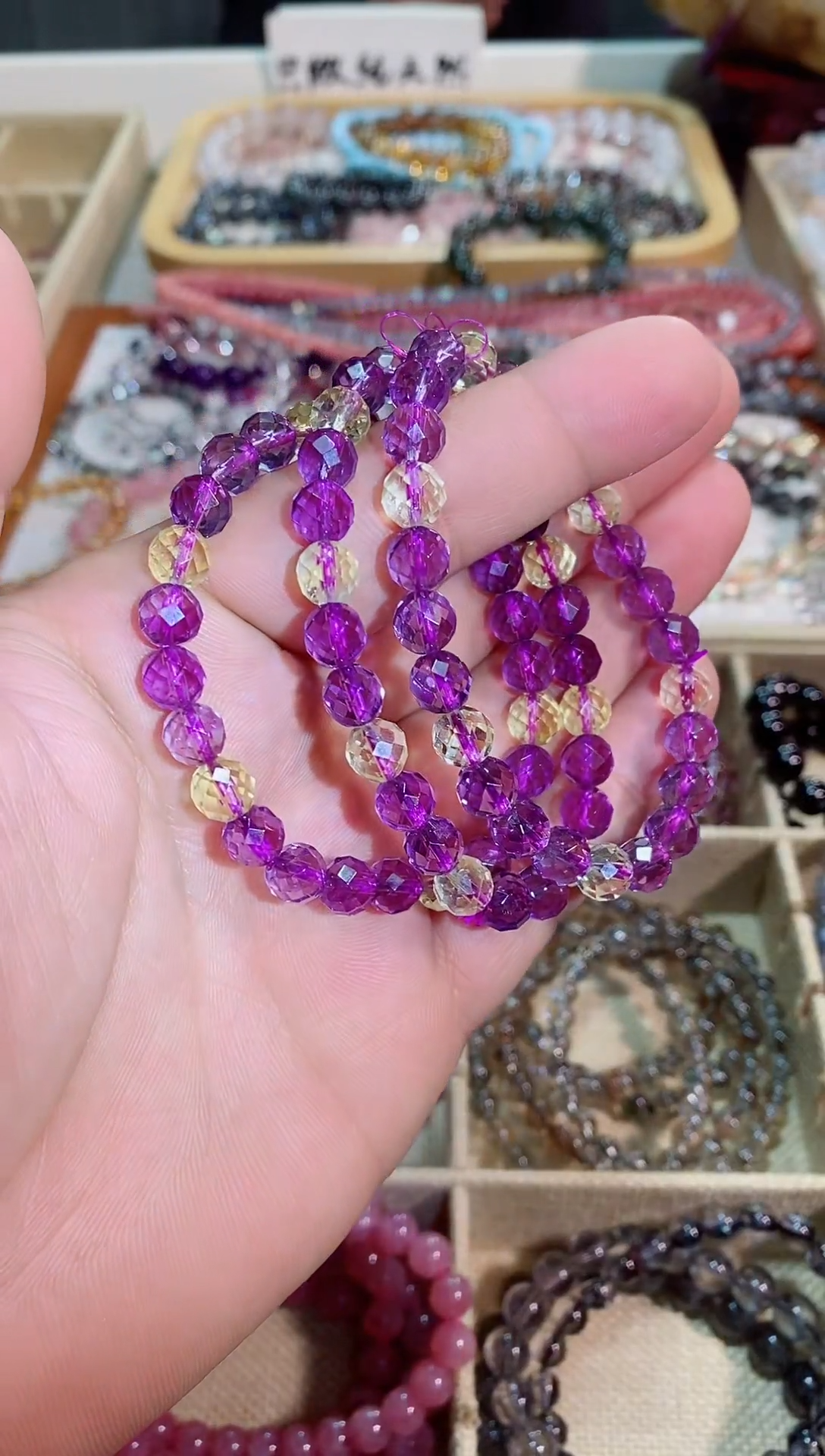 【闪购商品】水晶手链未镶嵌巴西切面紫水晶8m+ (多样性发其一）