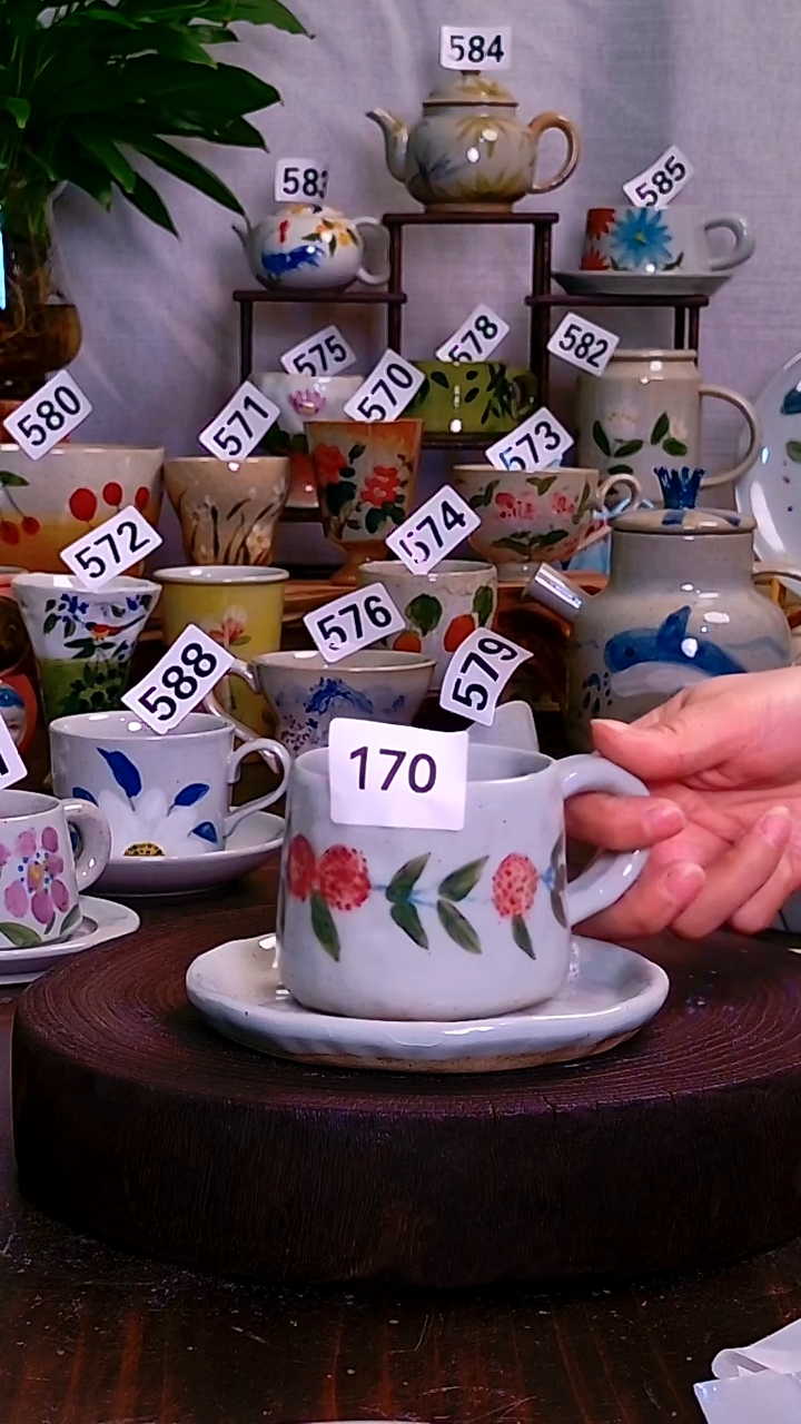 三闲僖高温釉下彩手工手绘陶瓷170