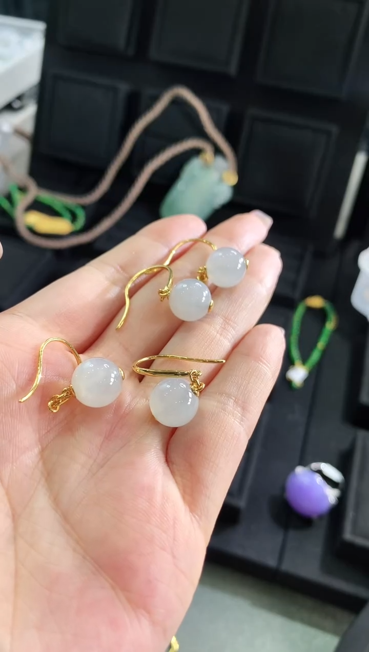 【闪购商品】翡翠耳饰14K金镶嵌耳饰 多样性发货 发其一