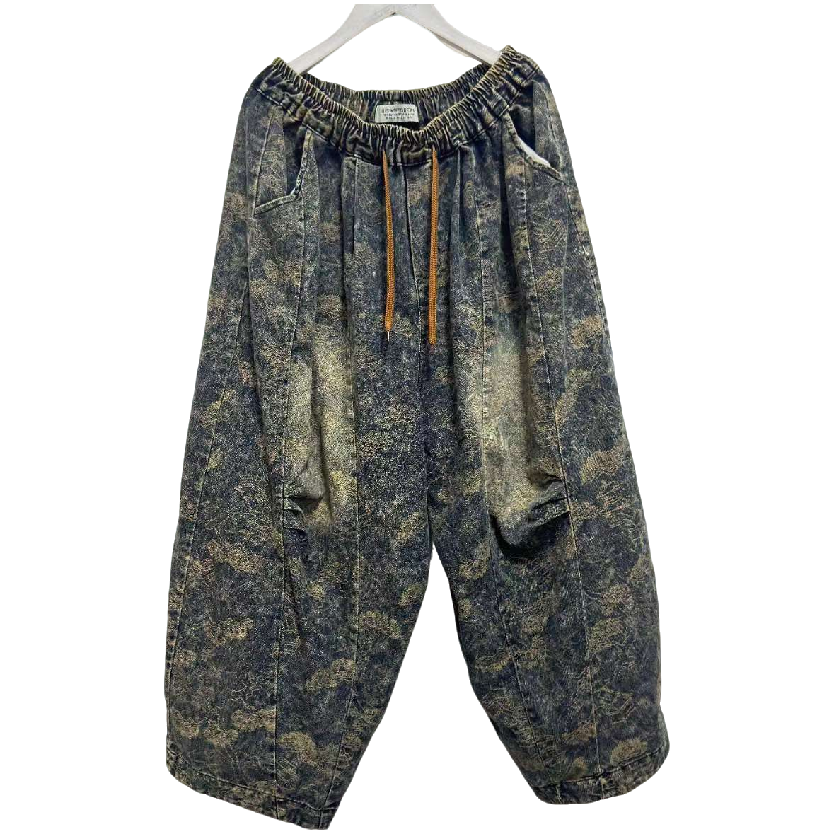 依佳4683夏款百搭拼接花色直筒牛仔裤 (裤长90臀围140左右)