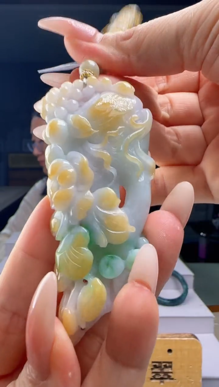 翡翠未镶嵌颈饰YJ@@60B7J18192