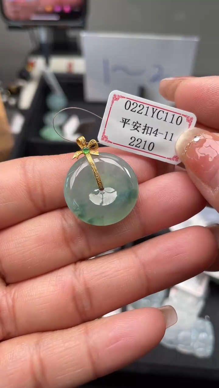 【闪购商品】翡翠挂件18K金镶嵌0221YC110