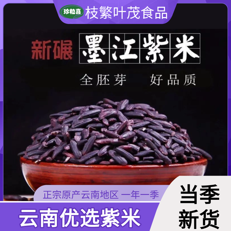 云南优质墨江紫米新米农家紫色糯米正宗染色非血黑米特产饭团杂粮