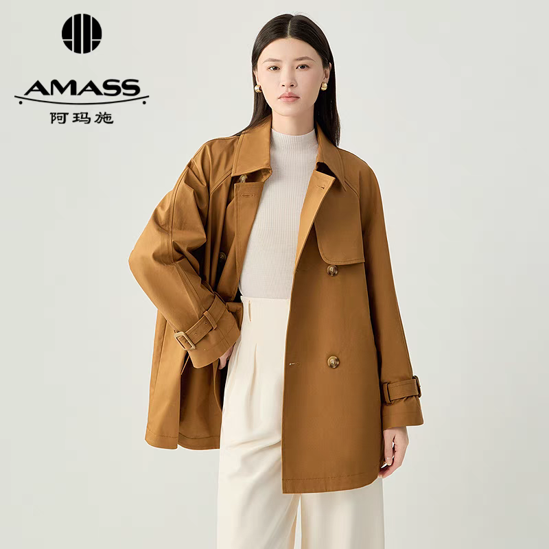 AMASS/阿玛施大气翻领风衣新款温柔知性外套穿搭女小个子540031