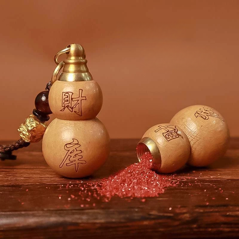 普陀桃木葫芦福禄钥匙扣挂件填充红沙可随身携带车载挂饰驾车用品商品图