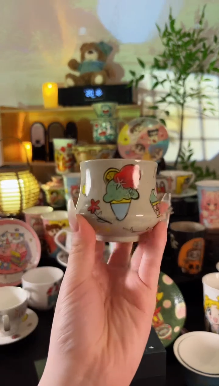 【闪购商品】摆件手工手绘陶瓷小杯杯