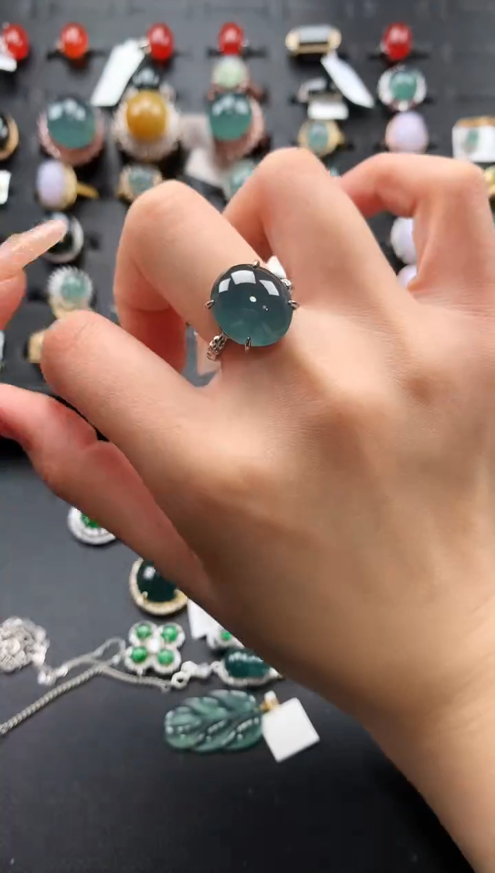 【闪购商品】翡翠戒指银S925镶嵌65765765