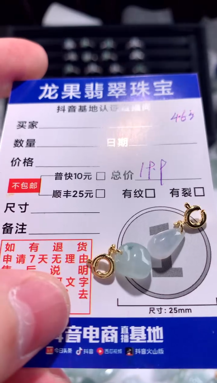 【闪购商品】翡翠颈饰未镶嵌随形水滴463