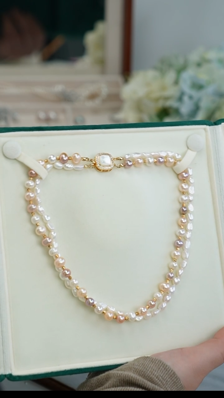【闪购商品】淡水珍珠项链合金项链 无核 40cm