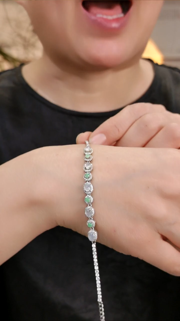 颈饰银S925镶嵌翡翠国风