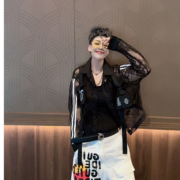 YY欧货潮牌夏季重工蕾丝防晒上衣5429