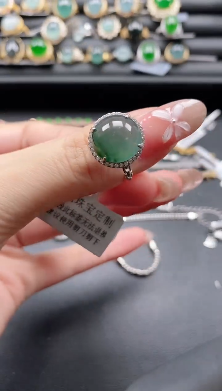 【闪购商品】翡翠戒指银S925镶嵌1111