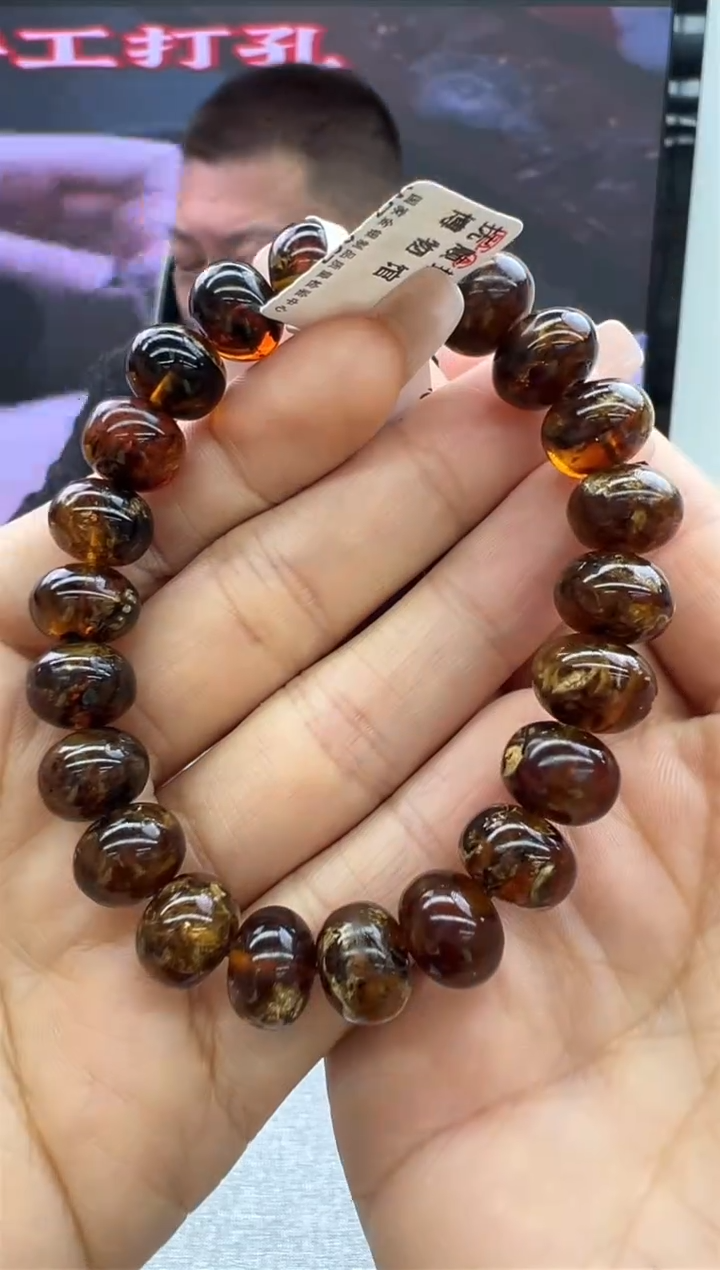 【闪购商品】琥珀手链未镶嵌97秒拍号