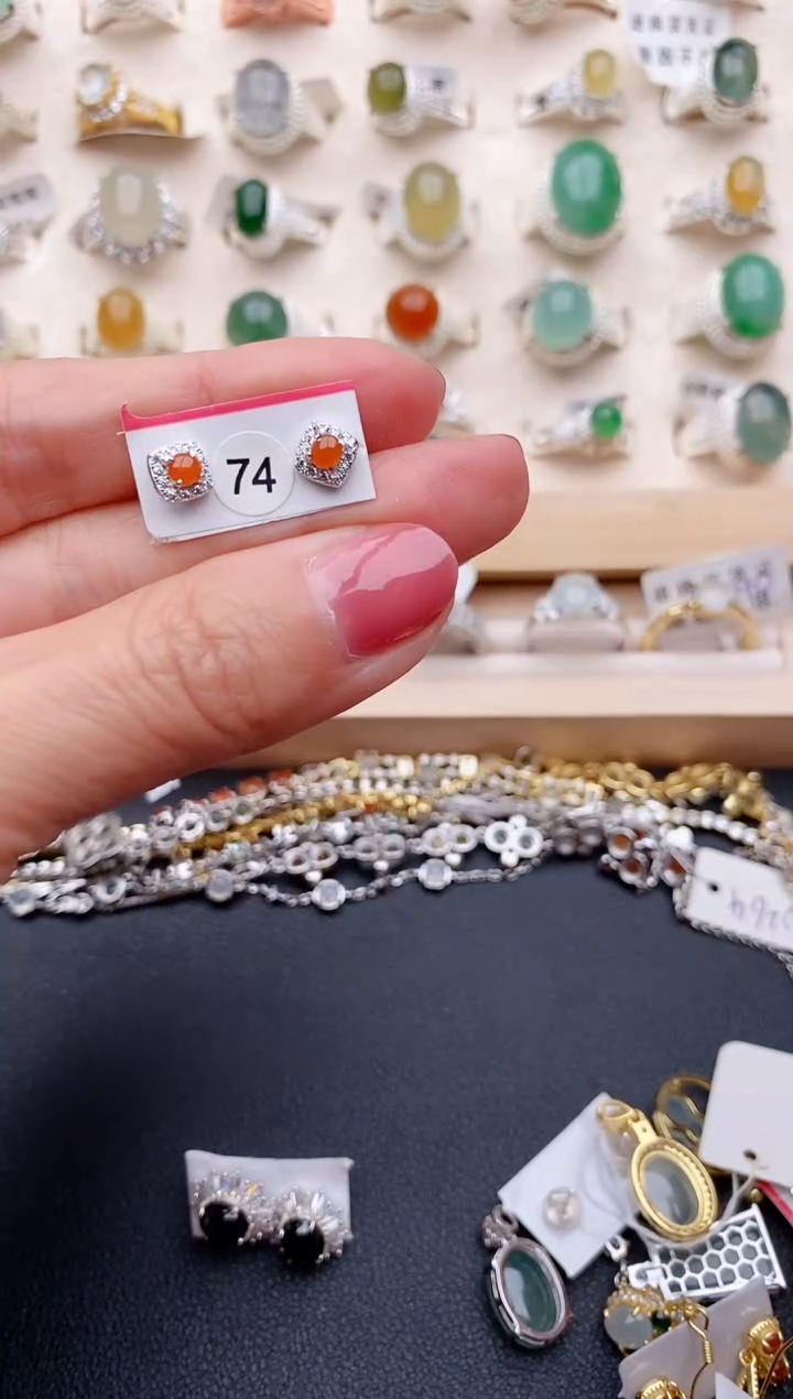 【闪购商品】翡翠戒指银S925镶嵌缅甸天然翡翠444   8-3