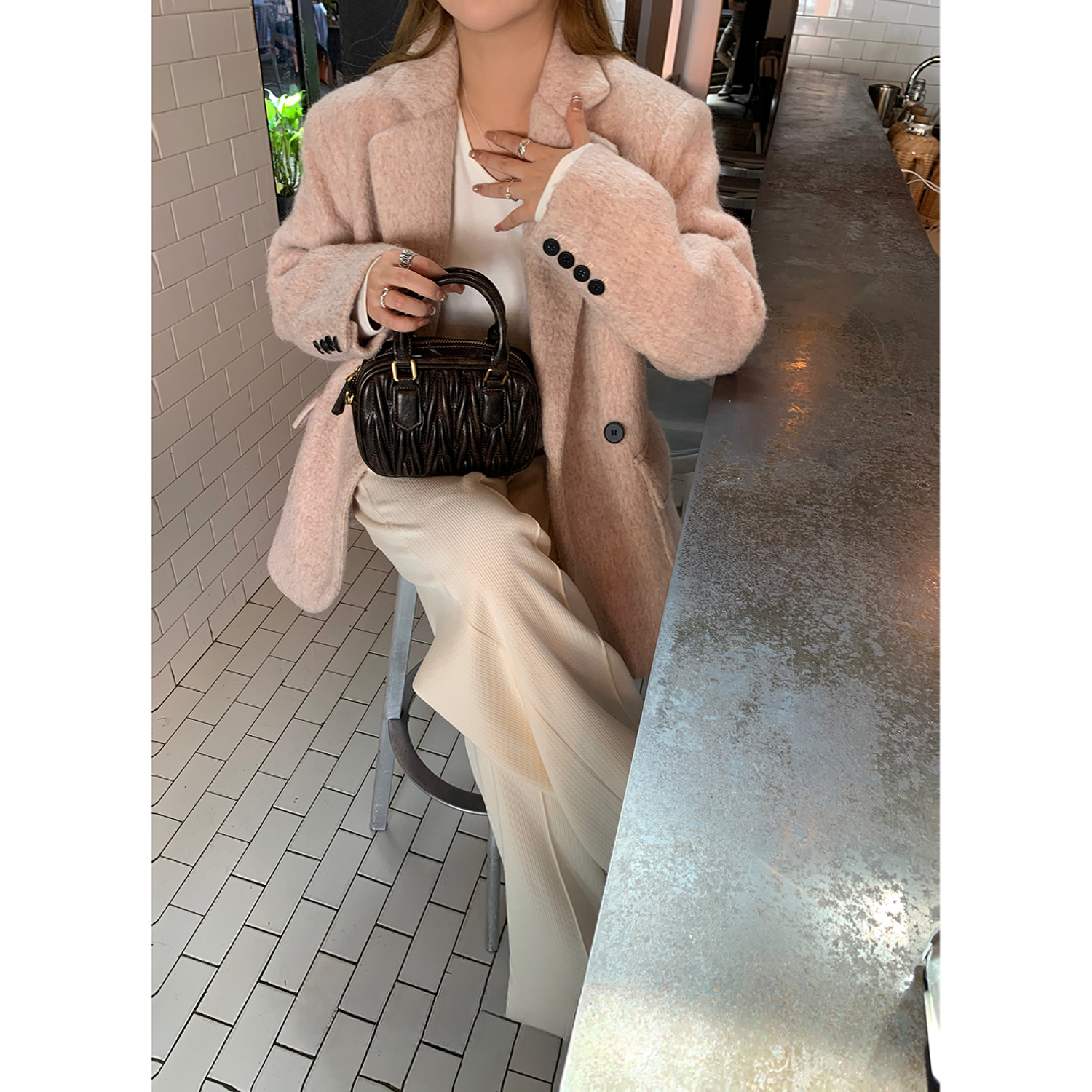 时尚毛呢秋冬韩系时尚外套女装气质韩版-3626