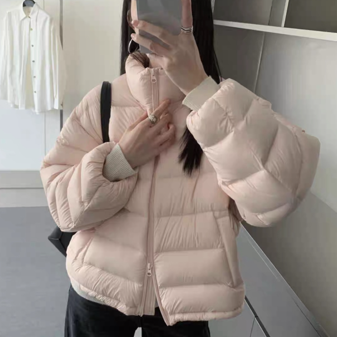 徐靖靖  纯色长袖短款拉链户外女士时尚90羽绒外套 920