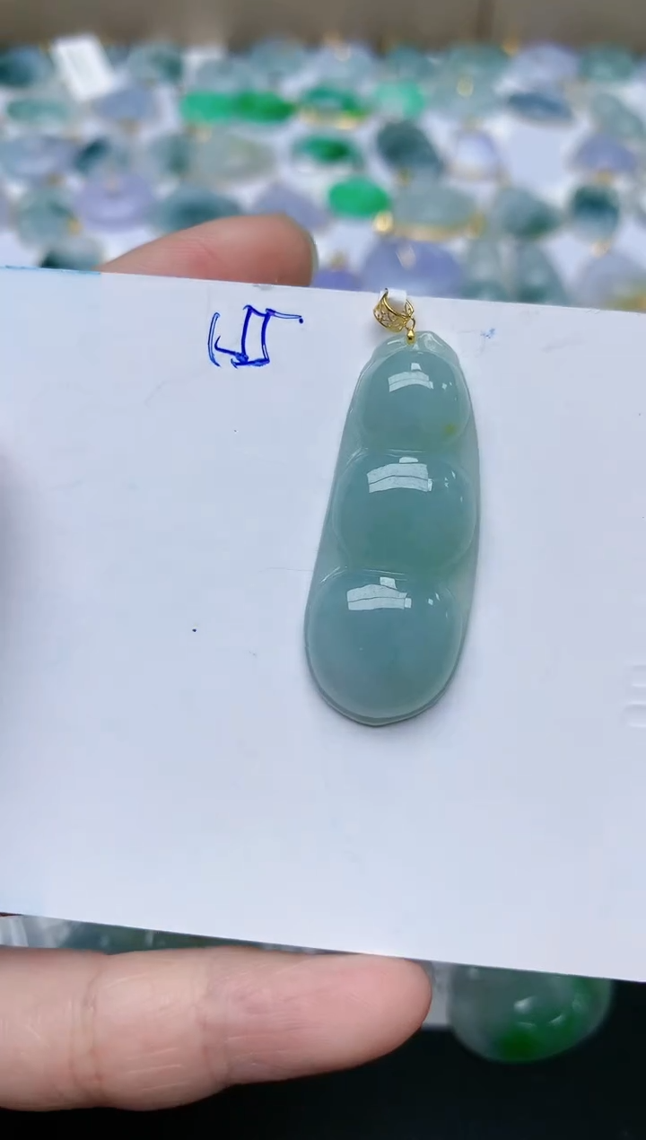 【闪购商品】翡翠颈饰18K金镶嵌天然翡翠A货    