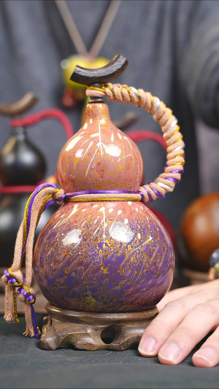 【闪购商品】RG145漆艺酒葫芦不包手串及旋转底座