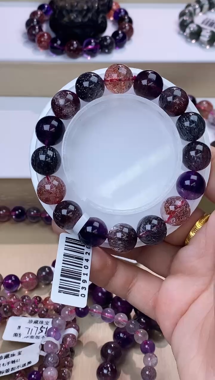 【闪购商品】水晶手链未镶嵌黑加仑超七12m+