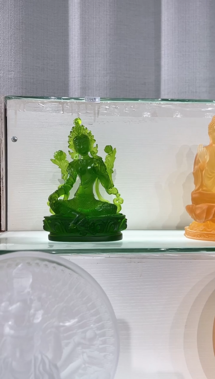 【闪购商品】泥塑古法琉璃20公分绿度母