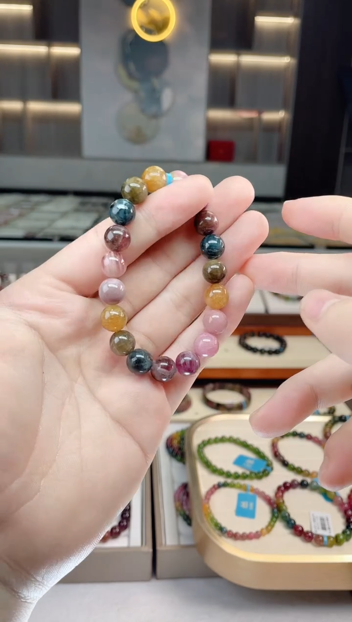 【闪购商品】碧玺单圈手串10mm+未镶嵌（多样性发一条）Y