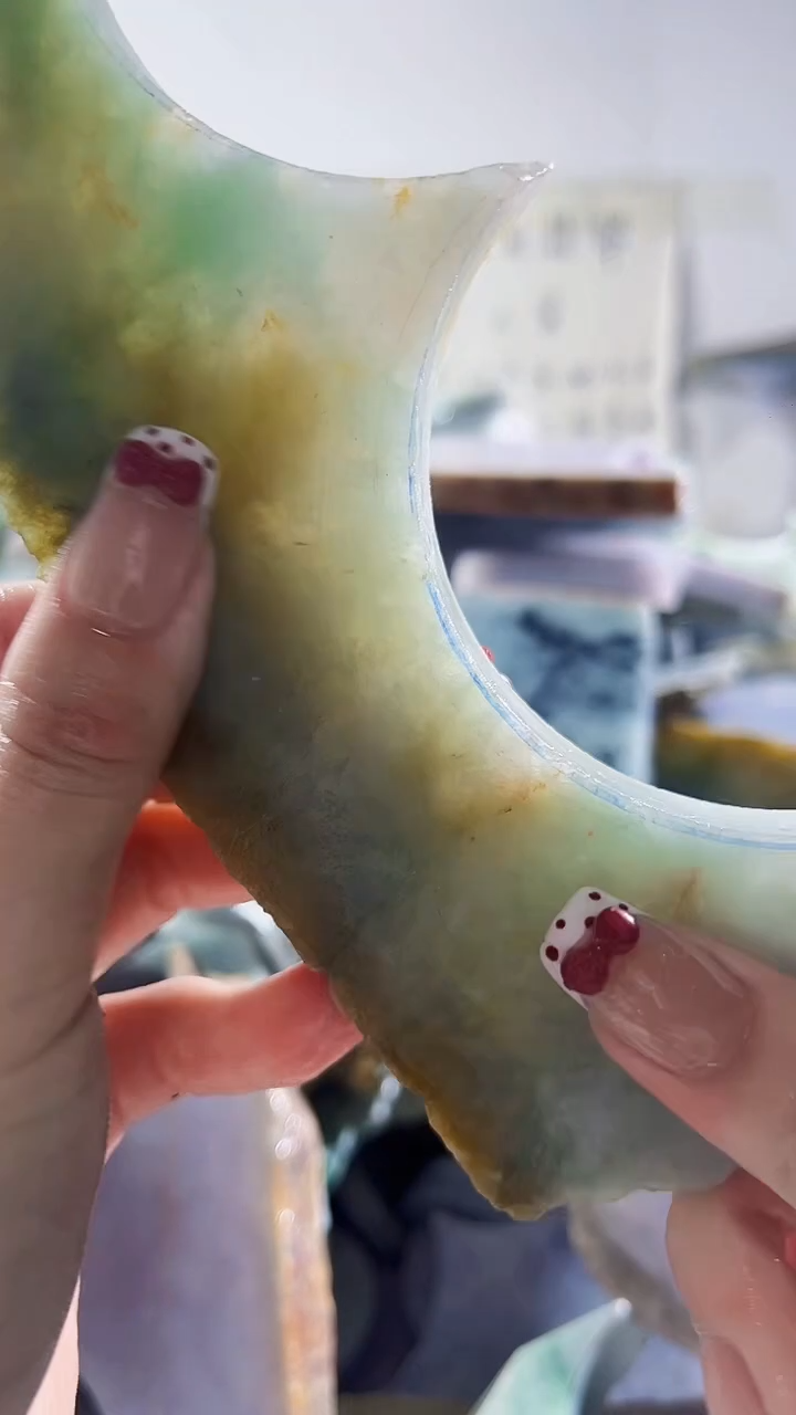 翡翠裸石缅甸翡翠A货虫2072