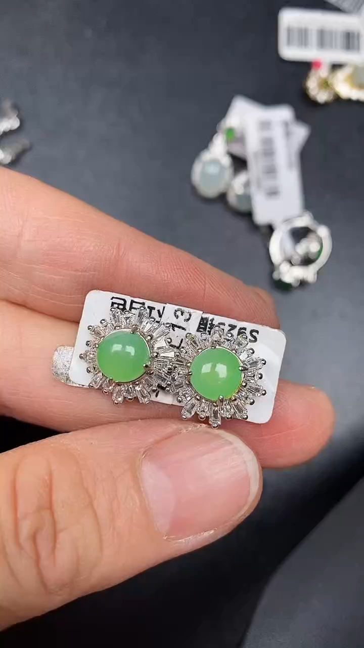银S925镶嵌戒指翡翠3040