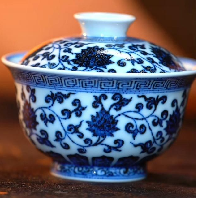 【宣乐沐谷】并蒂莲盖碗（新品）