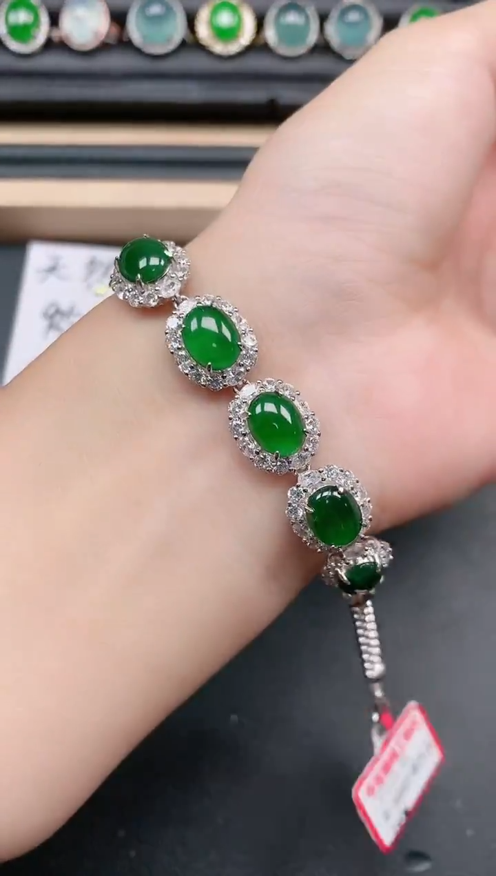 翡翠戒指银S925镶嵌111